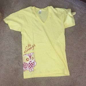 Chi Omega v-neck t-shirt and sweatshirt